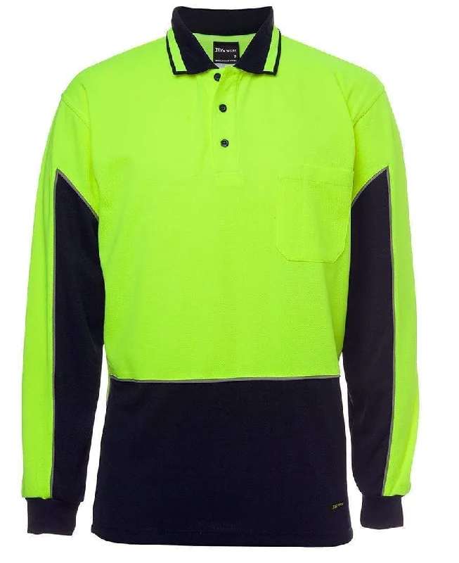 Polo shirt with a drawstring hem for an adjustable fitJB'S Hi-Vis Long Sleeve Gap Polo 6HVGL Polo shirt with a drawstring hem for an adjustable fitJB'S Hi-Vis Long Sleeve Gap Polo 6HVGL