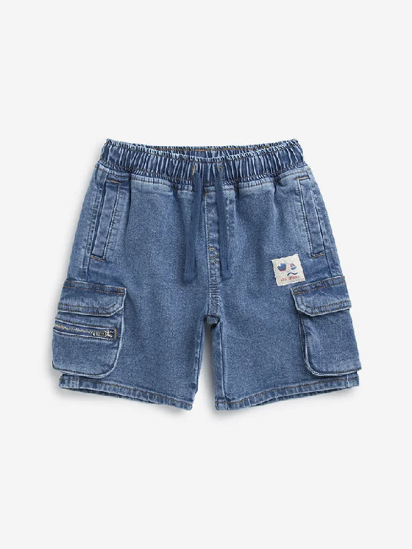 Jeanette Women Shorts with a Soft and Comfortable FeelHOP Kids Blue Cargo-Style High-Rise Denim Shorts Jeanette Women Shorts with a Soft and Comfortable FeelHOP Kids Blue Cargo-Style High-Rise Denim Shorts