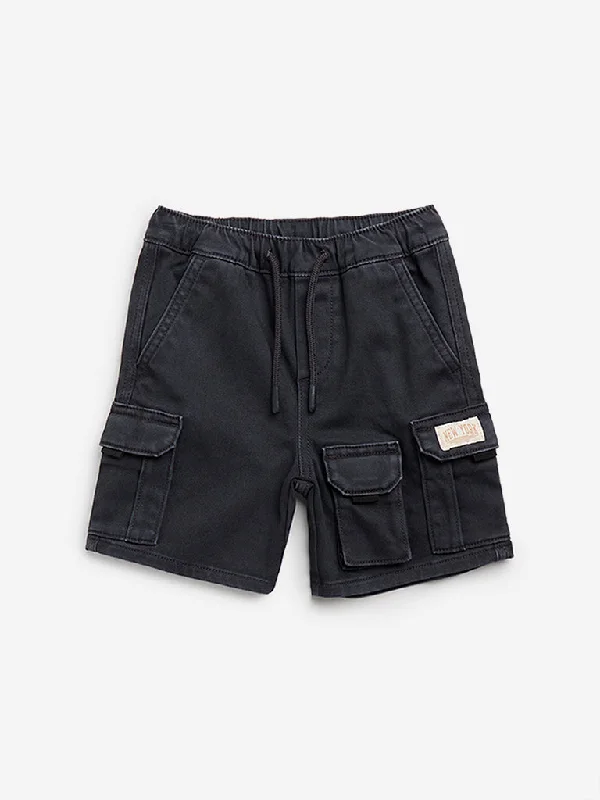 Stretchable Women Shorts for Maximum MobilityHOP Kids Charcoal Cargo-Style Mid-Rise Shorts Stretchable Women Shorts for Maximum MobilityHOP Kids Charcoal Cargo-Style Mid-Rise Shorts
