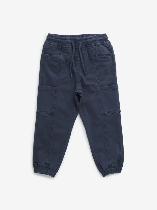 Ruffled Hem Women Shorts to Add a Feminine TouchHOP Kids Navy Cargo-Style Mid-Rise Denim Joggers Ruffled Hem Women Shorts to Add a Feminine TouchHOP Kids Navy Cargo-Style Mid-Rise Denim Joggers