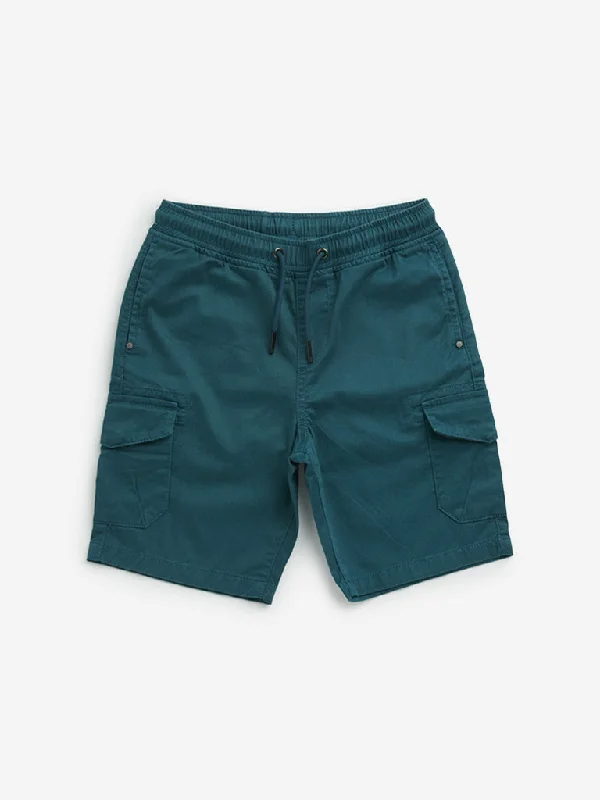 Cargo Women Shorts with Multiple Pockets for FunctionalityHOP Kids Teal Mid-Rise Cargo Cotton Blend Shorts Cargo Women Shorts with Multiple Pockets for FunctionalityHOP Kids Teal Mid-Rise Cargo Cotton Blend Shorts