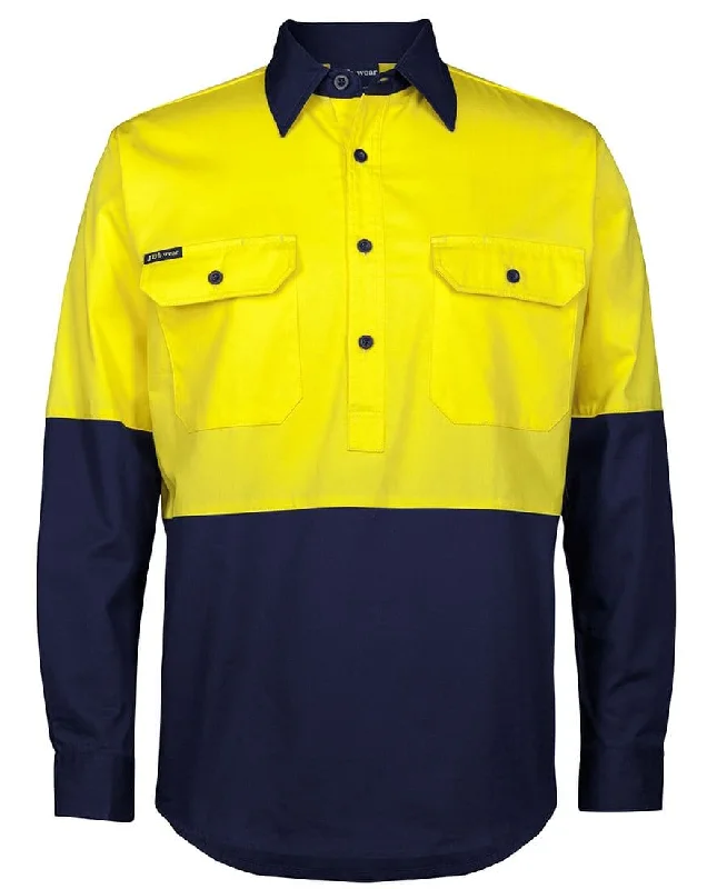 Ruffled cuffs polo shirt for a more elegant touchJB's Hi Vis Closed Front Work Shirt 6HVCS Ruffled cuffs polo shirt for a more elegant touchJB's Hi Vis Closed Front Work Shirt 6HVCS