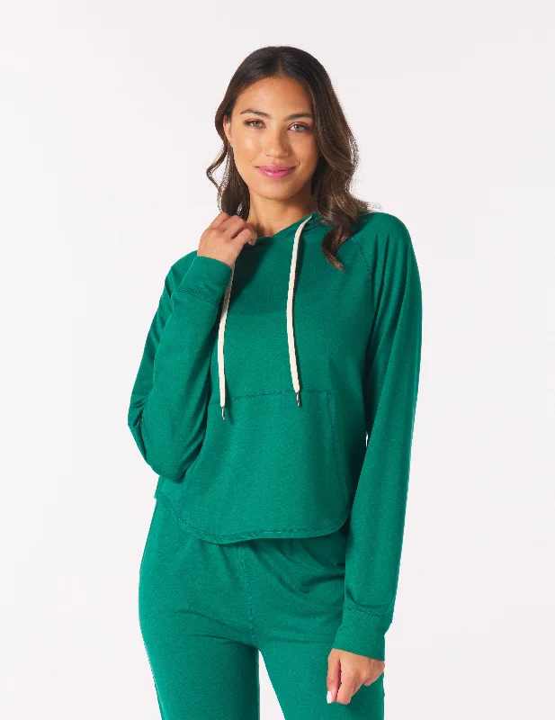 Thermal Women Long Sleeve Top for Extra Warmth in WinterRocky Hoodie: Emerald Marble Thermal Women Long Sleeve Top for Extra Warmth in WinterRocky Hoodie: Emerald Marble