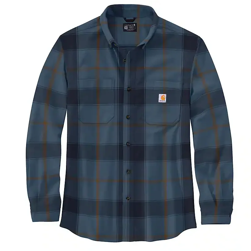 Metallic Accent Women Long Sleeve Top for a Glamorous LookRugged Flex Relaxed Fit Midweight Flannel Long-Sleeve Plaid Shirt - Thundercloud Metallic Accent Women Long Sleeve Top for a Glamorous LookRugged Flex Relaxed Fit Midweight Flannel Long-Sleeve Plaid Shirt - Thundercloud