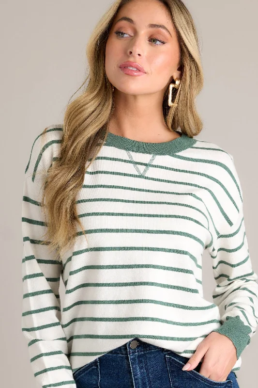 Organic Cotton Women Long Sleeve Top for Eco - Friendly ComfortSummit Slope Ivory Stripe Long Sleeve Top Organic Cotton Women Long Sleeve Top for Eco - Friendly ComfortSummit Slope Ivory Stripe Long Sleeve Top