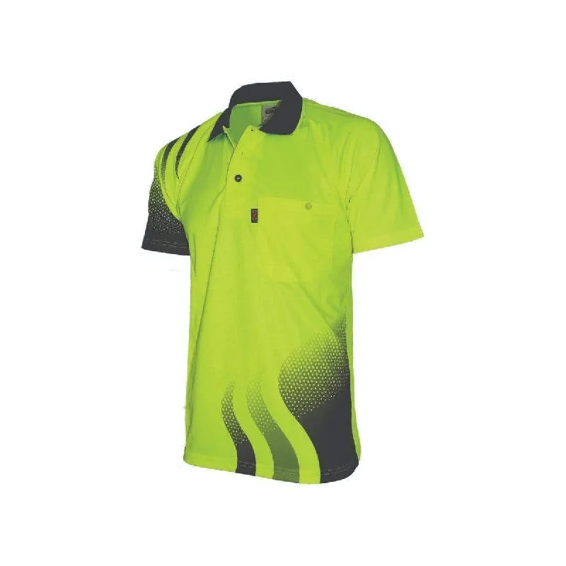 Polo shirt with a hidden pocket for small essentialsDnc Workwear Wave Hi-vis Sublimated Polo - 3563 Polo shirt with a hidden pocket for small essentialsDnc Workwear Wave Hi-vis Sublimated Polo - 3563