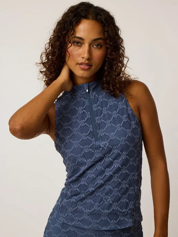 Button - through back polo shirt for a unique designWolf Links Lace Sleeveless Halley Quarter-Zip