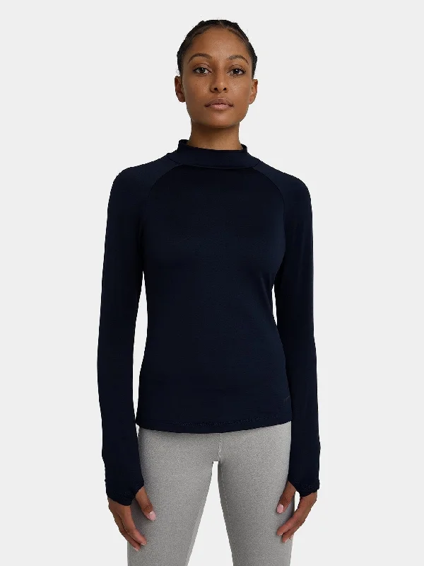 Lace - Trimmed Women Long Sleeve Top for an Elegant LookBliss SuperThermal Long Sleeve Running Mock Neck Top For Women With Thumbholes & Brushed Inner Fabric Lace - Trimmed Women Long Sleeve Top for an Elegant LookBliss SuperThermal Long Sleeve Running Mock Neck Top For Women With Thumbholes & Brushed Inner Fabric