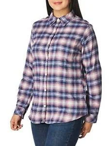 Plaid Women Long Sleeve Top for a Preppy VibeWomen's Plaid Flannel Long Sleeve Shirt - Ombre Orchid Plaid Women Long Sleeve Top for a Preppy VibeWomen's Plaid Flannel Long Sleeve Shirt - Ombre Orchid
