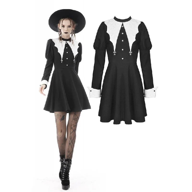 Cable - Knit Women Long Sleeve Top with a Cozy TextureWomen's Gothic Double Color Puff Sleeved Bat Dress Cable - Knit Women Long Sleeve Top with a Cozy TextureWomen's Gothic Double Color Puff Sleeved Bat Dress