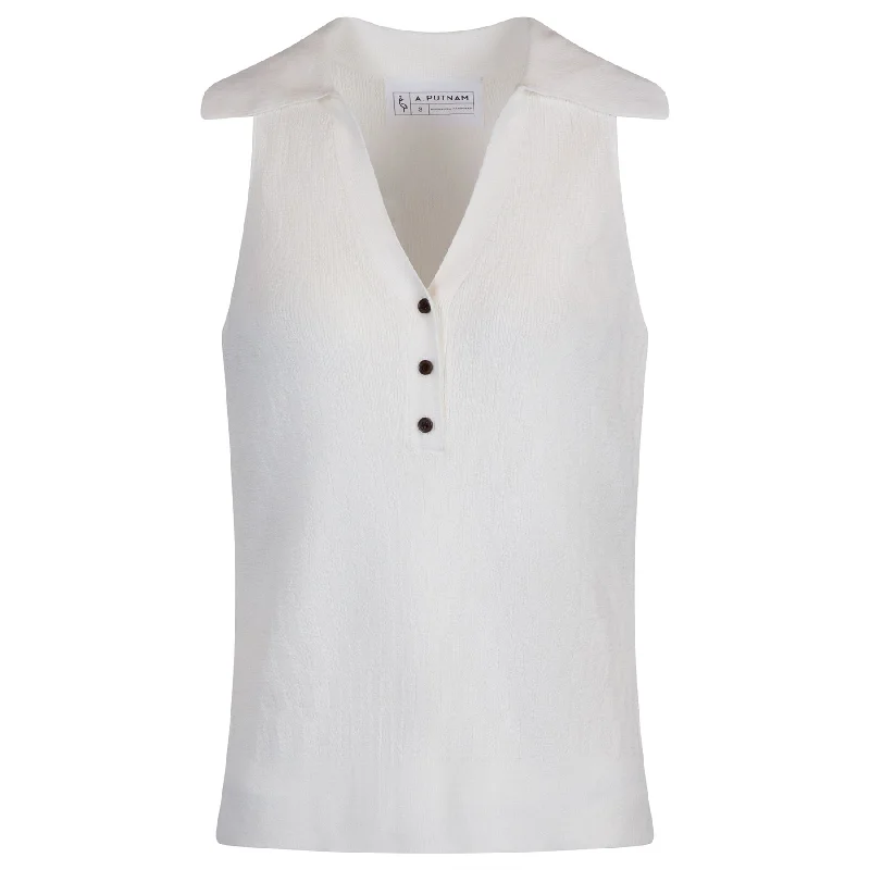 School uniform - style polo shirt with a specific logoWomens Knit Tank Polo White - AW24 School uniform - style polo shirt with a specific logoWomens Knit Tank Polo White - AW24