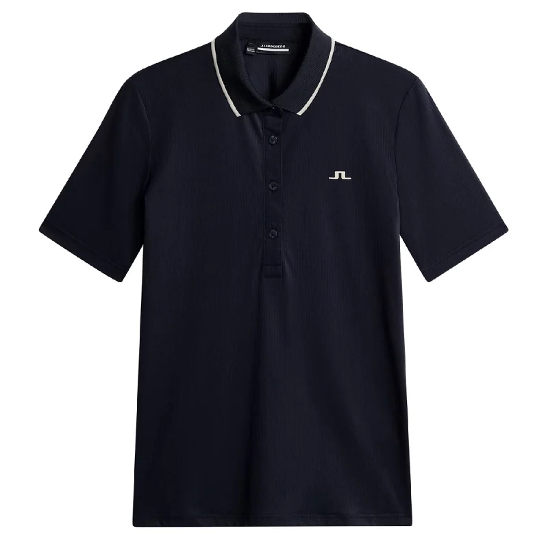 V - neck polo shirt in soft merino wool for winterWomens Mindy Cooling Structured Polo JL Navy - AW24 V - neck polo shirt in soft merino wool for winterWomens Mindy Cooling Structured Polo JL Navy - AW24