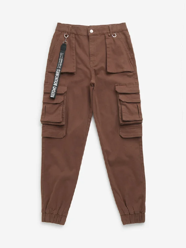 Solid Color Women Shorts in Bright Hues for a Bold StatementY&F Kids Brown Cargo-Style Mid-Rise Cotton Blend Joggers Solid Color Women Shorts in Bright Hues for a Bold StatementY&F Kids Brown Cargo-Style Mid-Rise Cotton Blend Joggers
