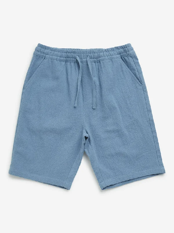 Solid Color Women Shorts in Bright Hues for a Bold StatementY&F Kids Dusty Blue Solid Mid-Rise Cotton Shorts Solid Color Women Shorts in Bright Hues for a Bold StatementY&F Kids Dusty Blue Solid Mid-Rise Cotton Shorts