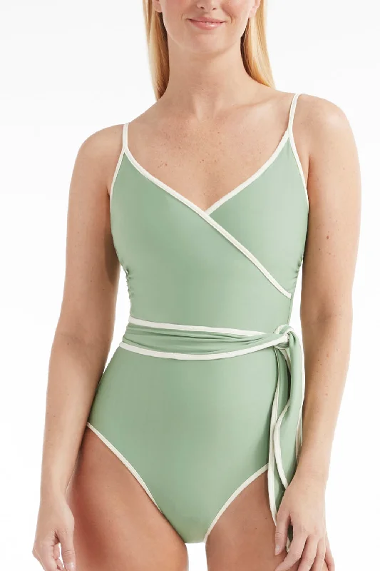 Amelia V-Neck Wrap One-Piece Swimsuit