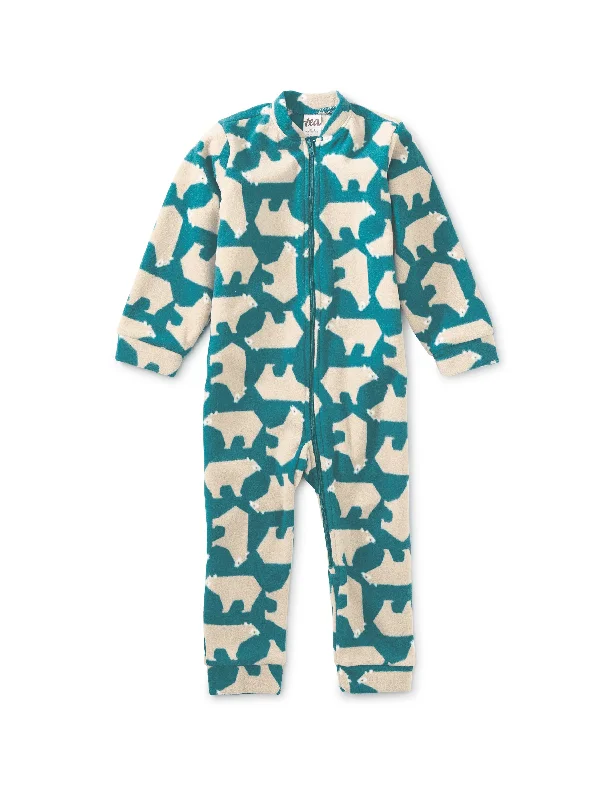 Snuggly Fleece Romper - Peruvian Bear