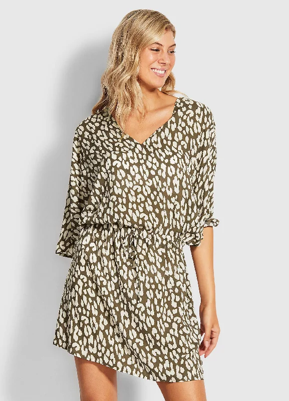 Leopard Kaftan - Khaki