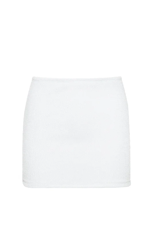 MILLIE MINI SKIRT - IVORY CRINKLE