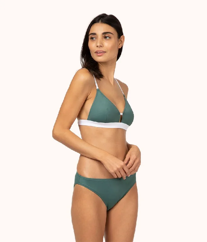 The Bralette: Harbor Green/White