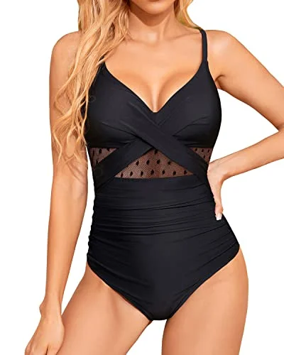 Women's One Piece Push Up Swimsuit Tummy Control Cutout Bathing Suit